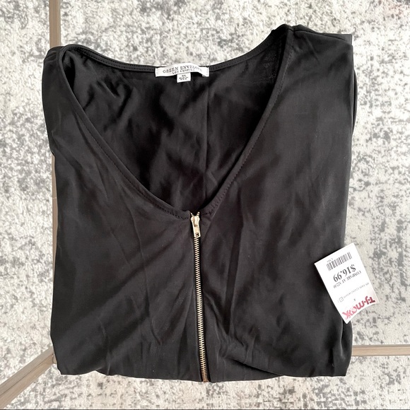 COPY - Silky Quarter Zip Blouse - Picture 1 of 2